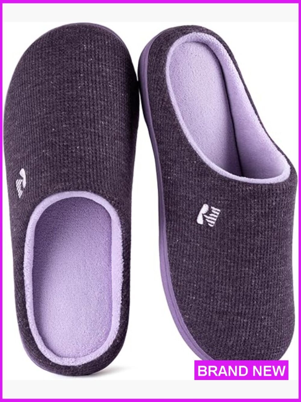 Two-Tone Memory Foam Clog Slippers Easy On Off Indoor Outdoor